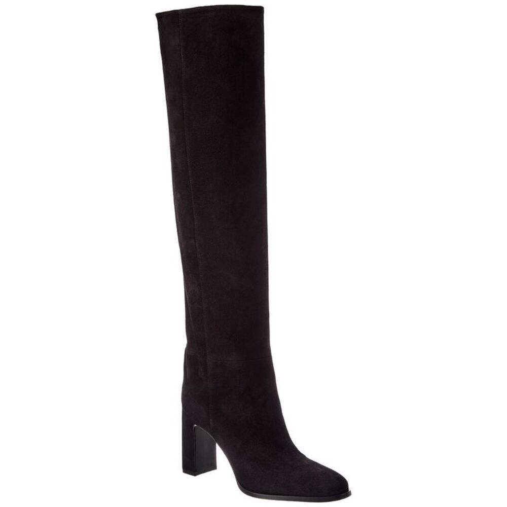Jimmy Choo Caly 85 Suede Over-The-Knee Boot, Black
